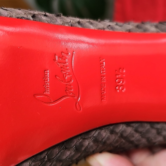 Louboutin Python Peep-Toe Heels - Picture 8 of 13